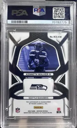 2022 Certified -RK Roll Call Signatures Kenneth Walker III #RCS-KW /20. PSA 9/10 - Image 2