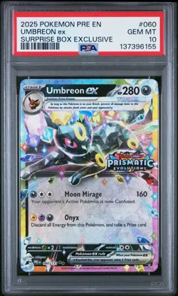 2025 POKEMON PRE EN-PRISMATIC EVOLUTIONS #060 UMBREON EX PSA 10 - Image 1