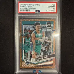 2023-24 Panini Donruss Optic - LaMelo Ball #29 Copper Glitter Prizm /99 PSA 10 - Image 1