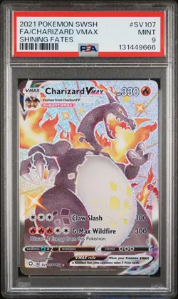 2021 POKEMON SWORD & SHIELD SHINING FATES #SV107 FULL ART/CHARIZARD VMAX PSA 9 - Image 1