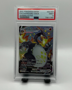2021 POKEMON SWORD & SHIELD SHINING FATES #SV107 FULL ART/CHARIZARD VMAX PSA 9 - Image 1