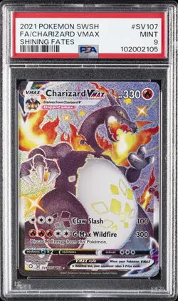 2021 POKEMON SWORD & SHIELD SHINING FATES #SV107 FULL ART/CHARIZARD VMAX PSA 9 - Image 1