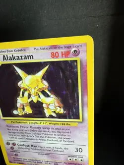Pokemon TCG Alakazam Base Set Holo Card 1/102 Unlimited Rare MP - Image 2