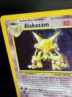 Pokemon TCG Alakazam Base Set Holo Card 1/102 Unlimited Rare MP - Image 3