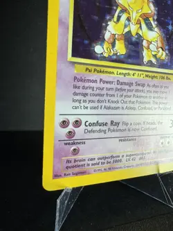 Pokemon TCG Alakazam Base Set Holo Card 1/102 Unlimited Rare MP - Image 4