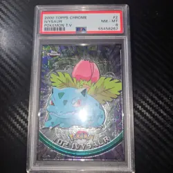 PSA 8 ⭐ Pokemon Ivysaur #2 2000 Topps Chrome T.V. Graded Card - Image 1