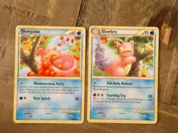 Pokemon Card 2010 Undaunted - Slowbro 38/90 and Slowpoke 66/90 non holo NM - Image 1