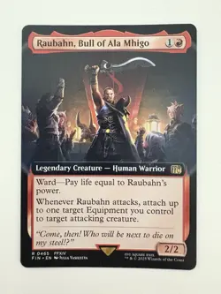 Raubahn Bull of Ala Mhigo Borderless MTG Magic the Gathering Card NM Mint FIN - Image 1