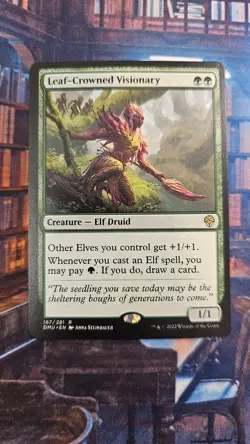 Leaf-Crowned Visionary Dominaria United Regular - Image 1