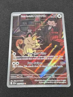 2025 Team Rocket's Meowth 203/182 Sv10: Pokemon Destined Rivals Holo TCG-Pokemon - Image 1
