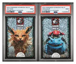 PSA 9 MINT 2024 Pokemon AZABUDAI HILLS JOLTEON / VENUSAUR Stamp Rally Sticker - Image 1