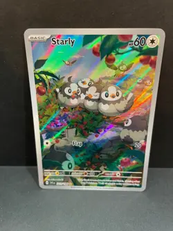 Starly 221/198 Scarlet and Violet Base Set Illustration Rare Pokemon TCG NM - Image 1