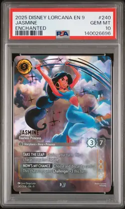 2025 DISNEY LORCANA EN 9-FABLED ENCHANTED JASMINE FEARLESS PRINCESS PSA 10 - Image 1