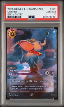 2025 DISNEY LORCANA EN 9-FABLED ENCHANTED #228 DUMBO PSA 10 - Image 1