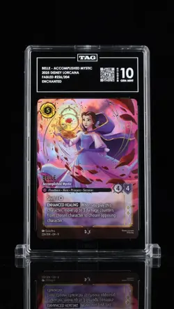 2025 DISNEY LORCANA EN 9-FABLED ENCHANTED BELLE ACCOMPLISHED MYSTIC TAG 10 - Image 1