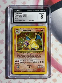 Charizard CGC 8 Pokemon 004/102 Base Set Holo 1999 - Image 1