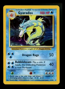 Gyarados 6/102 Base Set 1999 Holo Rare WOTC Pokemon Card TCG - Image 1
