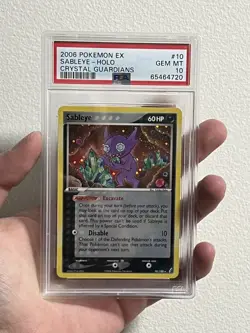 LOW POP PSA 10 🌀 SWIRL POKEMON EX CRYSTAL GUARDIANS #10 SABLEYE-HOLO - Image 1