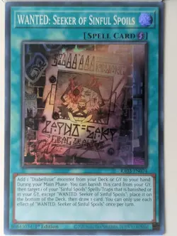 YuGiOh WANTED: Seeker of Sinful Spoils RA03-EN074 Super Rare - Image 1