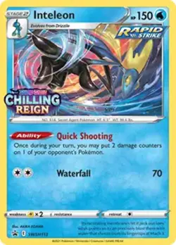 Inteleon - SWSH113 - Pokemon Sword & Shield Promo PreRelease Holo Rare Card NM - Image 1