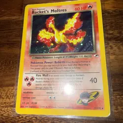 Pokemon TCG Rockets Moltres Holo Rare Card 12/132 Gym Heroes - Image 2