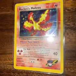 Pokemon TCG Rockets Moltres Holo Rare Card 12/132 Gym Heroes - Image 3