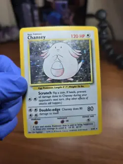 Chansey 3/102 Base Set Holo Pokemon Card MP - Image 1