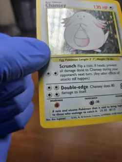 Chansey 3/102 Base Set Holo Pokemon Card MP - Image 5