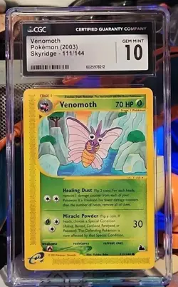 Venomoth Pokemon (2003) Skyridge Non-Foil #111/144 CGC 10 Gem Mint TCG - Image 1