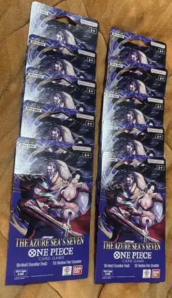 (10) One Piece TCG: The Azure Sea's Seven Sleeved Booster OP-14 English. - Image 1