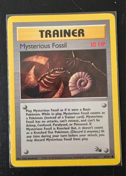 Pokemon Trainer Mysterious Fossil 62/62 Fossil Vintage WOTC Common LP - Image 1