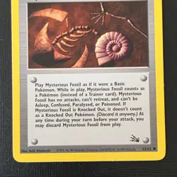 Pokemon Trainer Mysterious Fossil 62/62 Fossil Vintage WOTC Common LP - Image 4