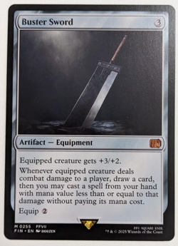 Buster Sword (0255) Final Fantasy FIN, Magic MtG, Regular - NM Pack Fresh! - Image 1