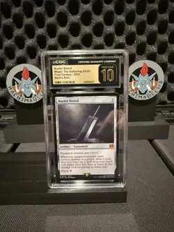 CGC Pristine 10 - Buster Sword Regular 0255 Final Fantasy MTG Cloud Mythic Rare - Image 1