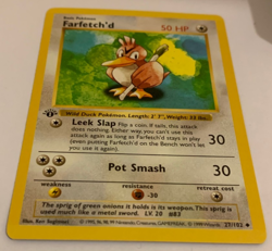 1st Edition Farfetch’d Pokemon card Shadowless Base Set Near Mint or above - Image 3