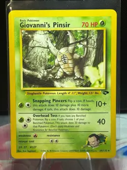 2000 Pokemon TCG WOTC Gym Challenge Giovanni's Pinsir Rare 24/132 - Image 1
