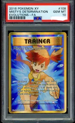 2016 Pokemon XY Evolutions Misty’s Determination FA 108/108 PSA 10 GEM MINT - Image 1