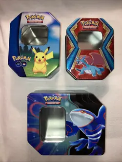 Pokemon Go Dragon Azure Legends TCG Lot of 3 Empty Collector's Tins - Image 1