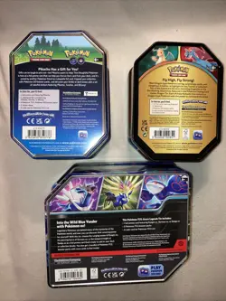 Pokemon Go Dragon Azure Legends TCG Lot of 3 Empty Collector's Tins - Image 2