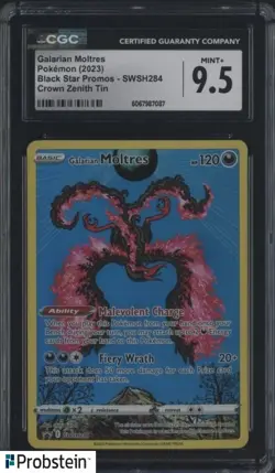 Galarian Moltres 2023 Pokemon BSP Crown Zenith Tin SWSH284 CGC 9.5 MINT+ - Image 1