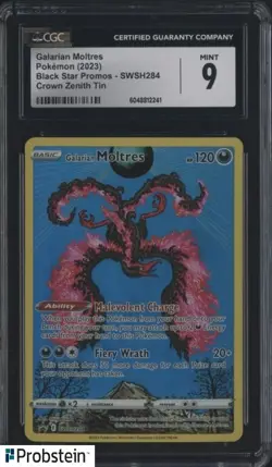 Galarian Moltres 2023 Pokemon BSP Crown Zenith Tin SWSH284 CGC 9 MINT - Image 1