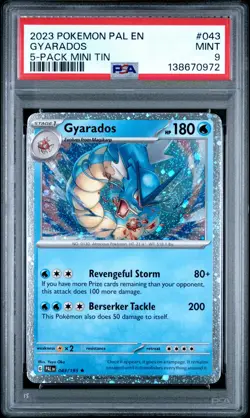 2023 POKEMON PAL EN-PALDEA EVOLVED 5-PACK MINI TIN #043 GYARADOS PSA 9 - Image 1