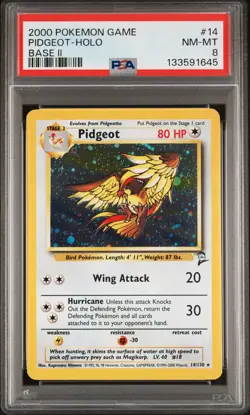 2000 POKEMON BASE SET 2 #14 PIDGEOT-HOLO PSA 8 - Image 1