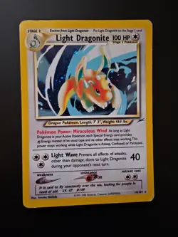 Pokemon TCG Light Dragonite Neo Destiny Holo Card 14/105 Unlimited Rare - Image 1