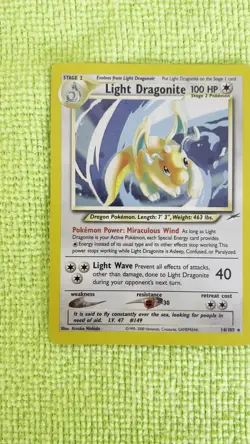 Pokemon TCG Light Dragonite Neo Destiny Holo Card 14/105 Unlimited Rare - Image 2
