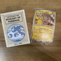IN HAND Pokemon x Natural History Museum Pikachu Jumbo Promo Card & Leaflet - Image 1