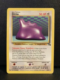 Ditto - 18/62 - Pokemon Fossil Unlimited Rare Card WOTC Nice - Image 1