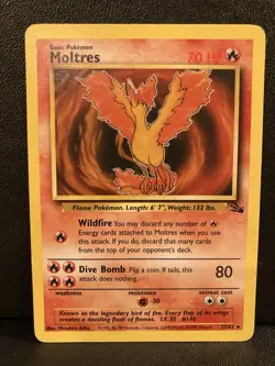 Moltres 27/62 Fossil Non-Holo Rare Vintage Pokemon Card 1999 Near Mint Condition - Image 1