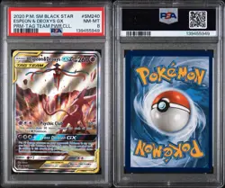 2020 POKEMON SM PROMO TAG TEAM POWERS COLLECTION ESPEON & DEOXYS GX PSA 8 - Image 1