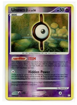 Unown 37/123 Reverse Holo Diamond and Pearl Mysterious Treasures Pokemon TCG NM - Image 1